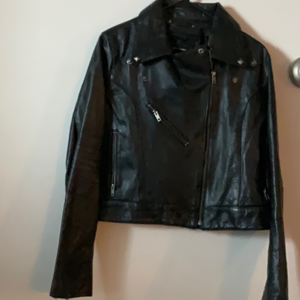 Black leather jacket
